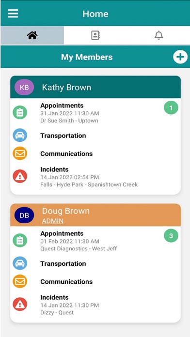 Family Care Circle Mobile App Screenshot