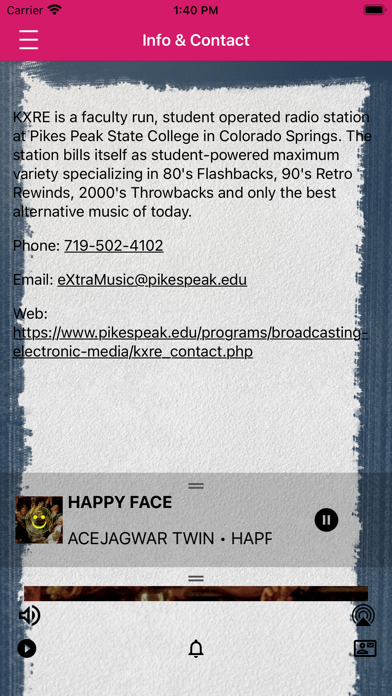 Extra Music 102.1 and 89.1 FM Screenshot