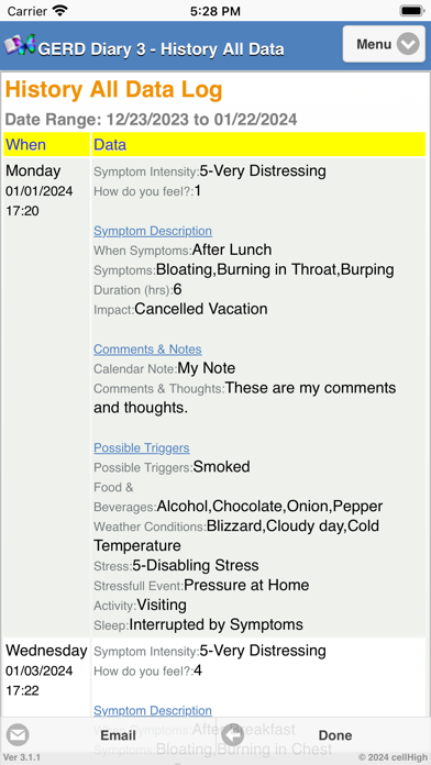 GERD Diary 3 Screenshot