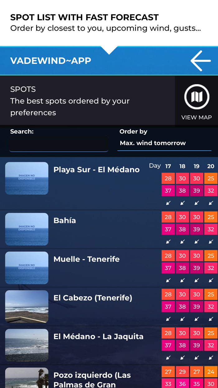 Windsurfing app Vadewind