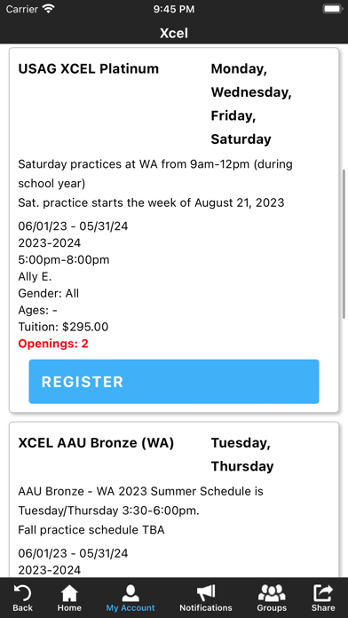 West Ashley Gymnastics Screenshot