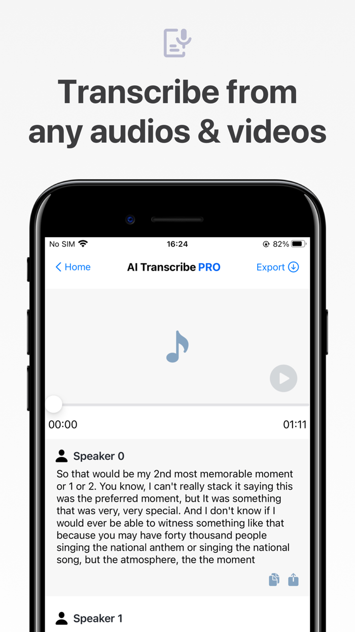 AI Transcribe Voice to text