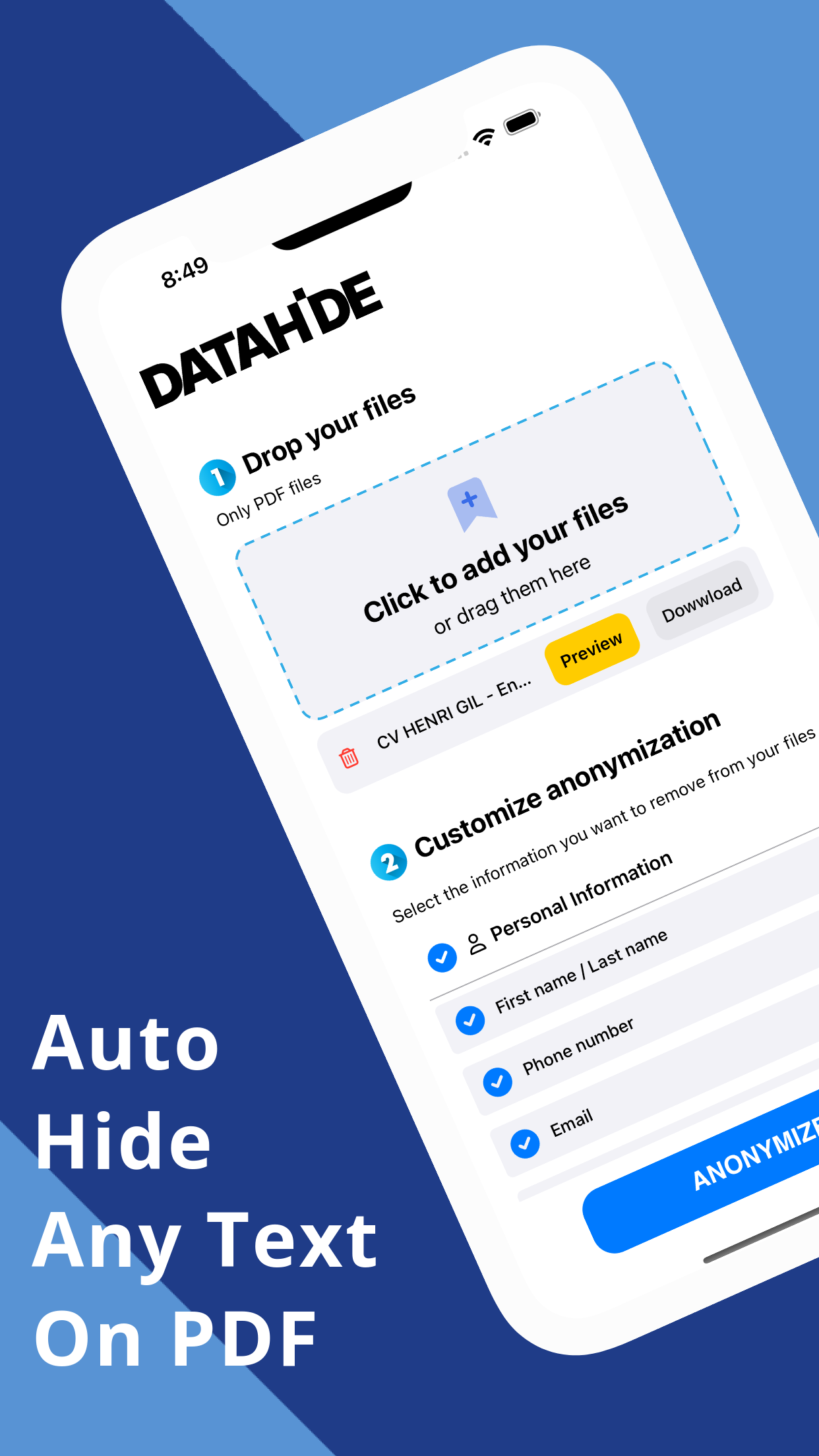 DataHide - PDF Anonymization