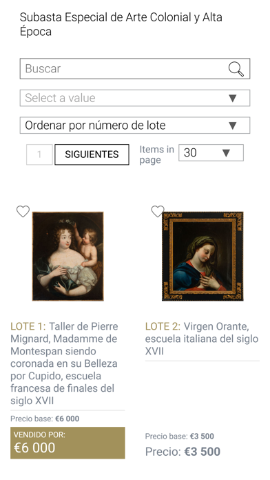 Templum Fine Art Auctions Screenshot