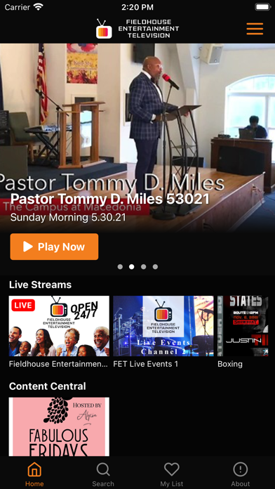 Fieldhouse Entertainment TV Screenshot