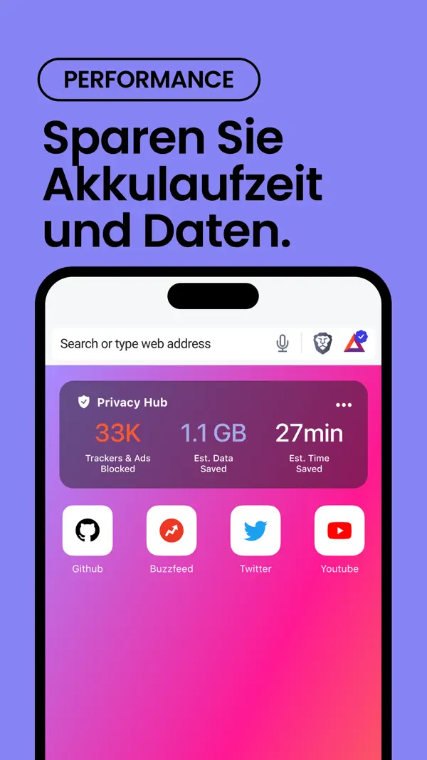 Brave Webbrowser mit ad block iPhone App Screenshot 2 – Dienstprogramme