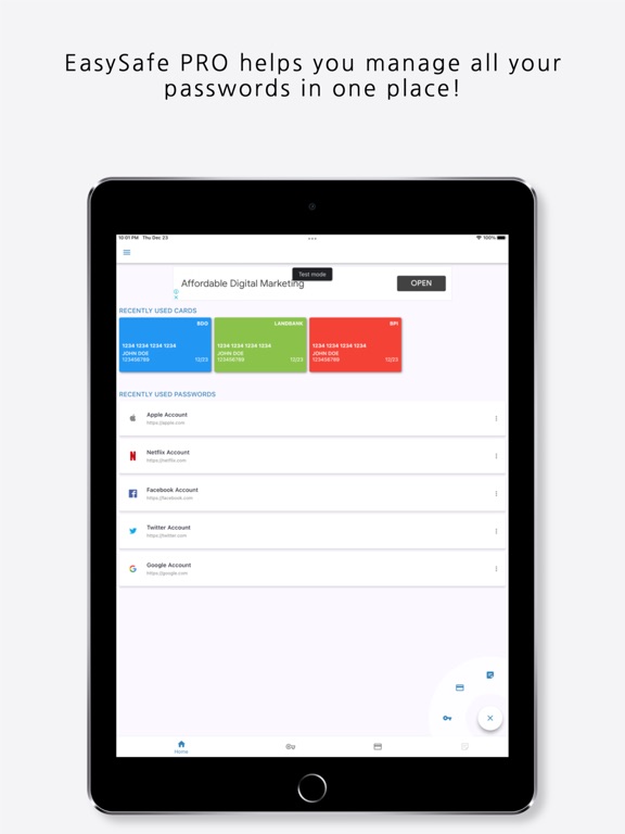 EasySafe PRO iPad screenshot 1 - Productivity app