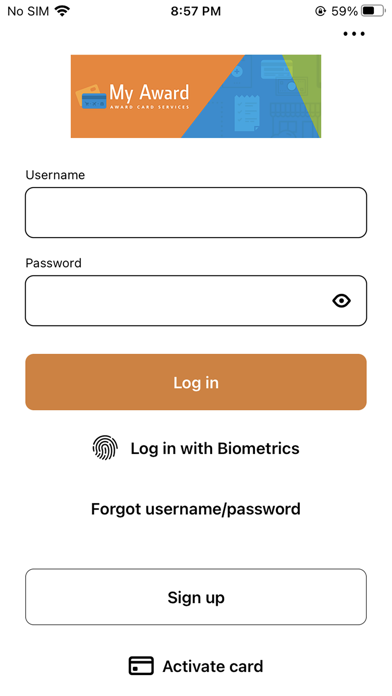 My Award - Award Card Services Screenshot