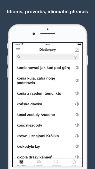 Screenshot #1 pour Polish Idioms and Proverbs