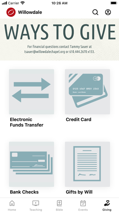 Willowdale Chapel App Screenshot