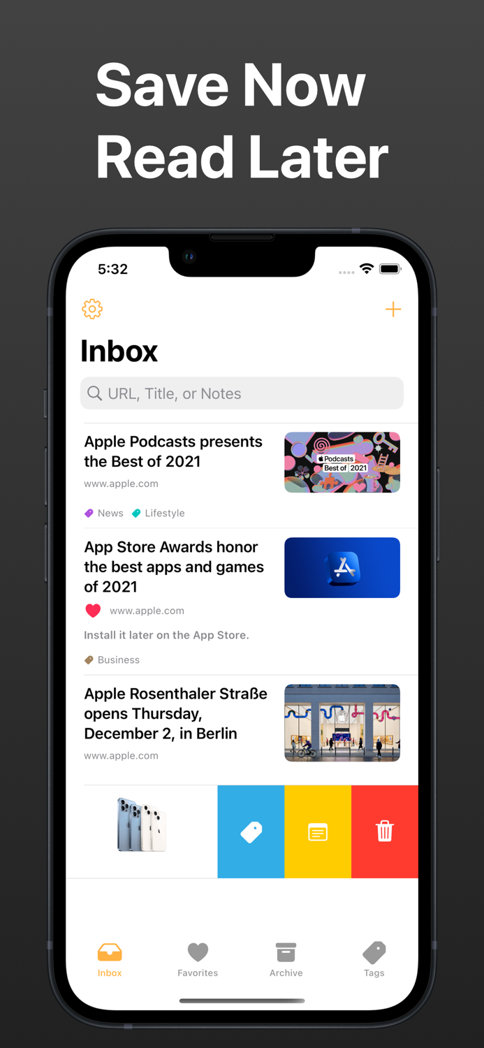 Bookmark Reading List and URL