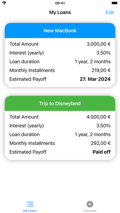 Loans - My Loan Calculator Screenshot