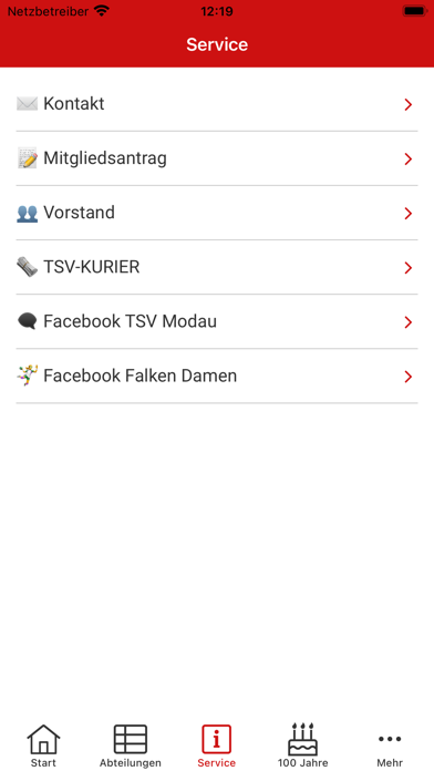 TSV Modau App Screenshot