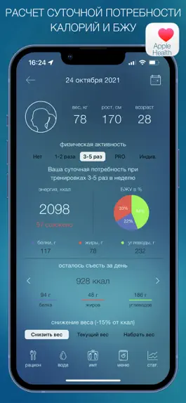 Game screenshot Дневник Питания - Мой Рацион! mod apk