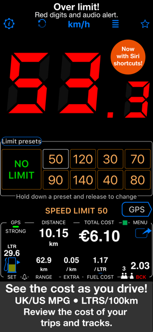 Speedometer 55 Pro. GPS-sett. Skjermbilder