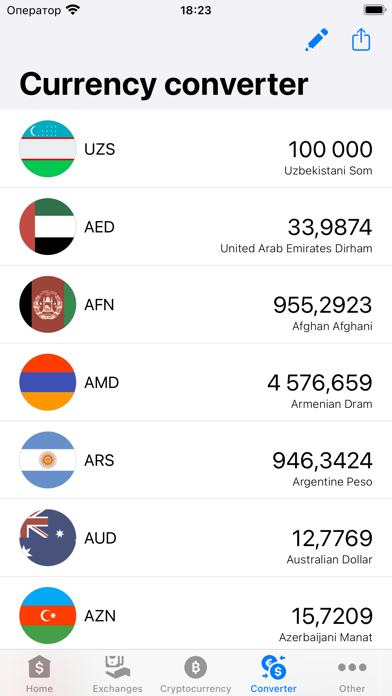 Exchange rates of Uzbekistan Screenshot