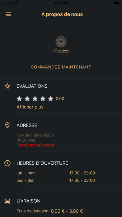 Le Jasmin - Restaurant Screenshot