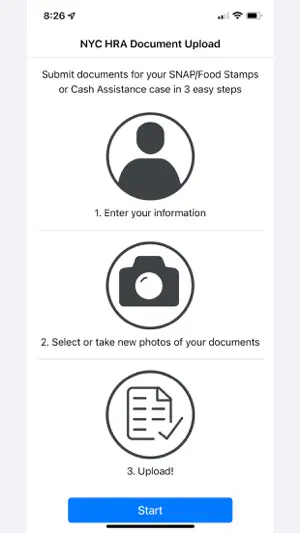 NYC HRA Document Upload screenshot 1