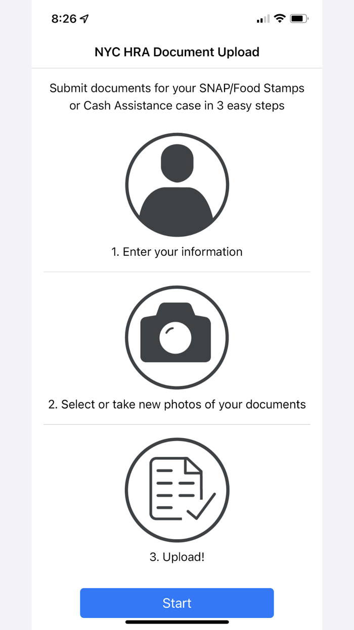 NYC HRA Document Upload