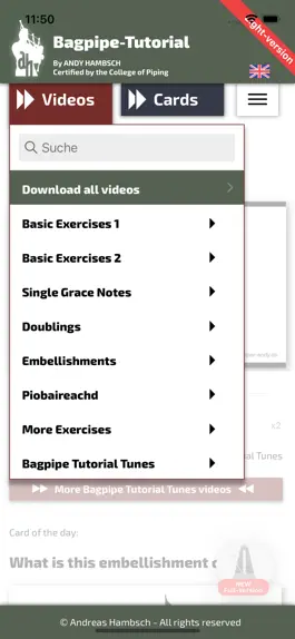 Game screenshot Bagpipe Tutorial Light apk