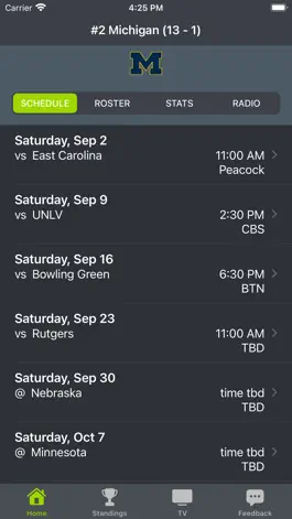 Game screenshot Michigan Football Schedules mod apk