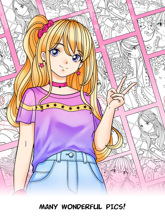 Screenshot #5 pour Anime Games Coloring Book