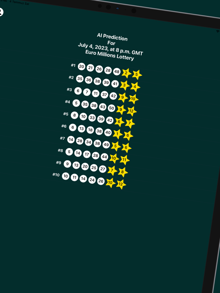 EuroMillions.ai Prediction