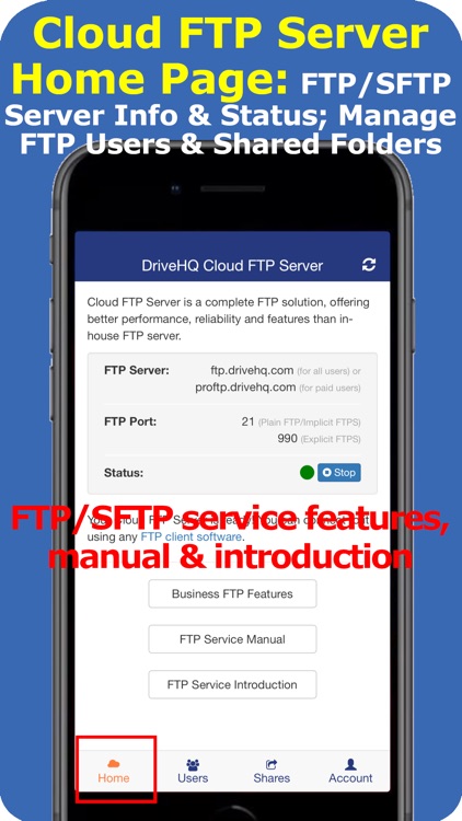 DriveHQ Cloud FTP Server