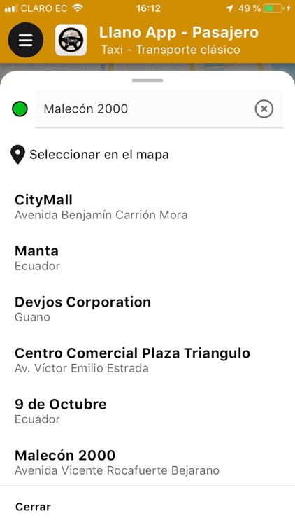 Llano App - Pasajero