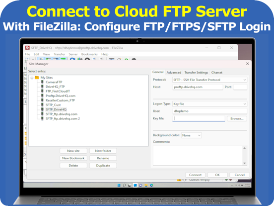 DriveHQ Cloud FTP Server iPad screenshot