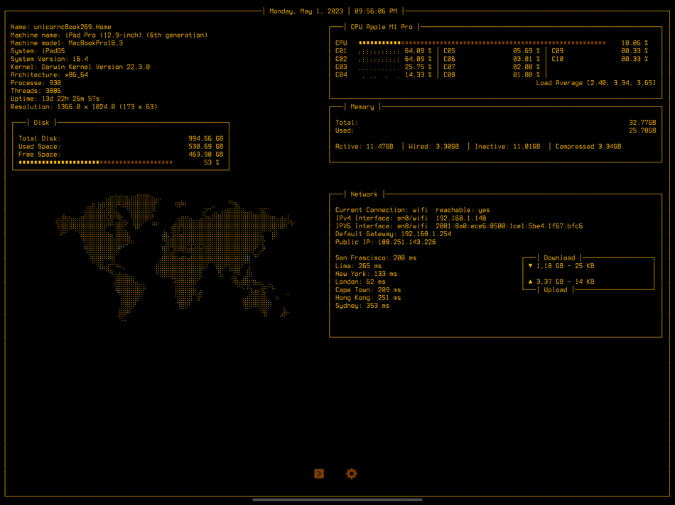 Retro System Monitor Terminal - 1.0 - (iOS)