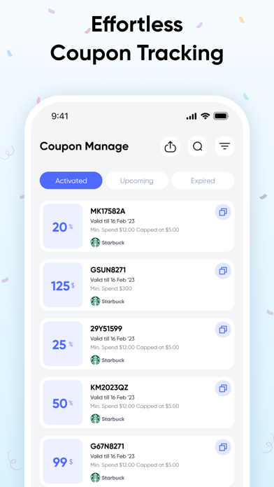 Screenshot #1 pour Coupon Status Tracking