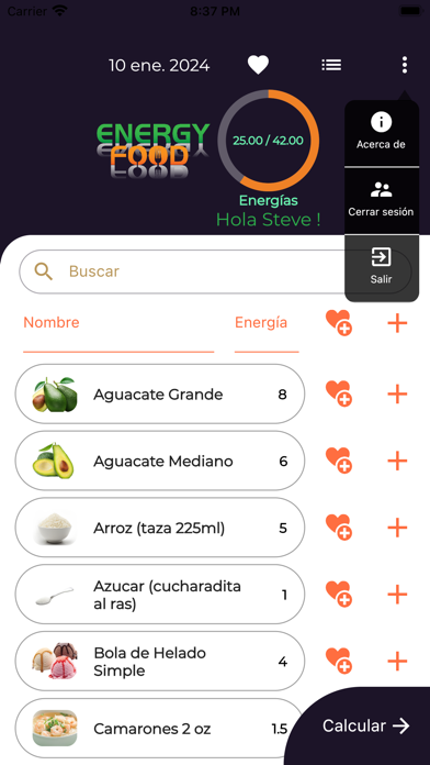 Energy Food Screenshot