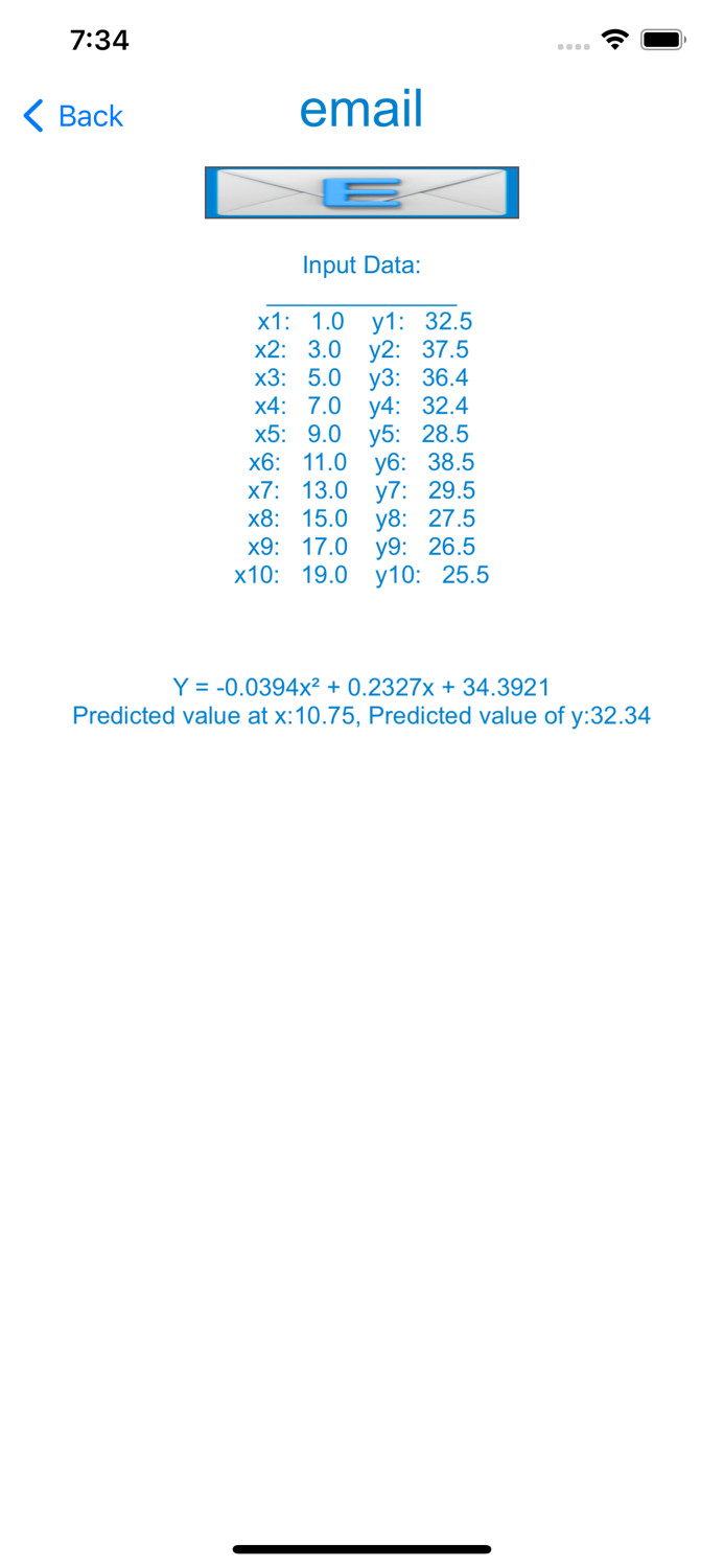 Quadratic Regression Equation