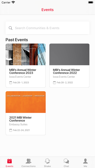 MBI Events Screenshot