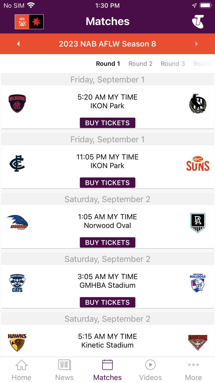 AFLW Official App
