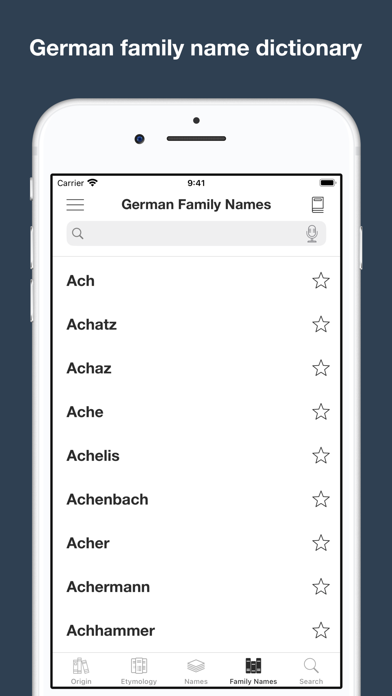 German Word and Name Origins Screenshot