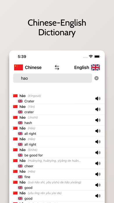 Chinese/English Dictionary Screenshot