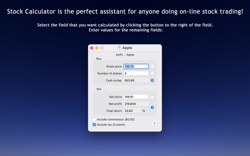 #1. Stock Calculator (macOS) 由: System Support Products, Inc.