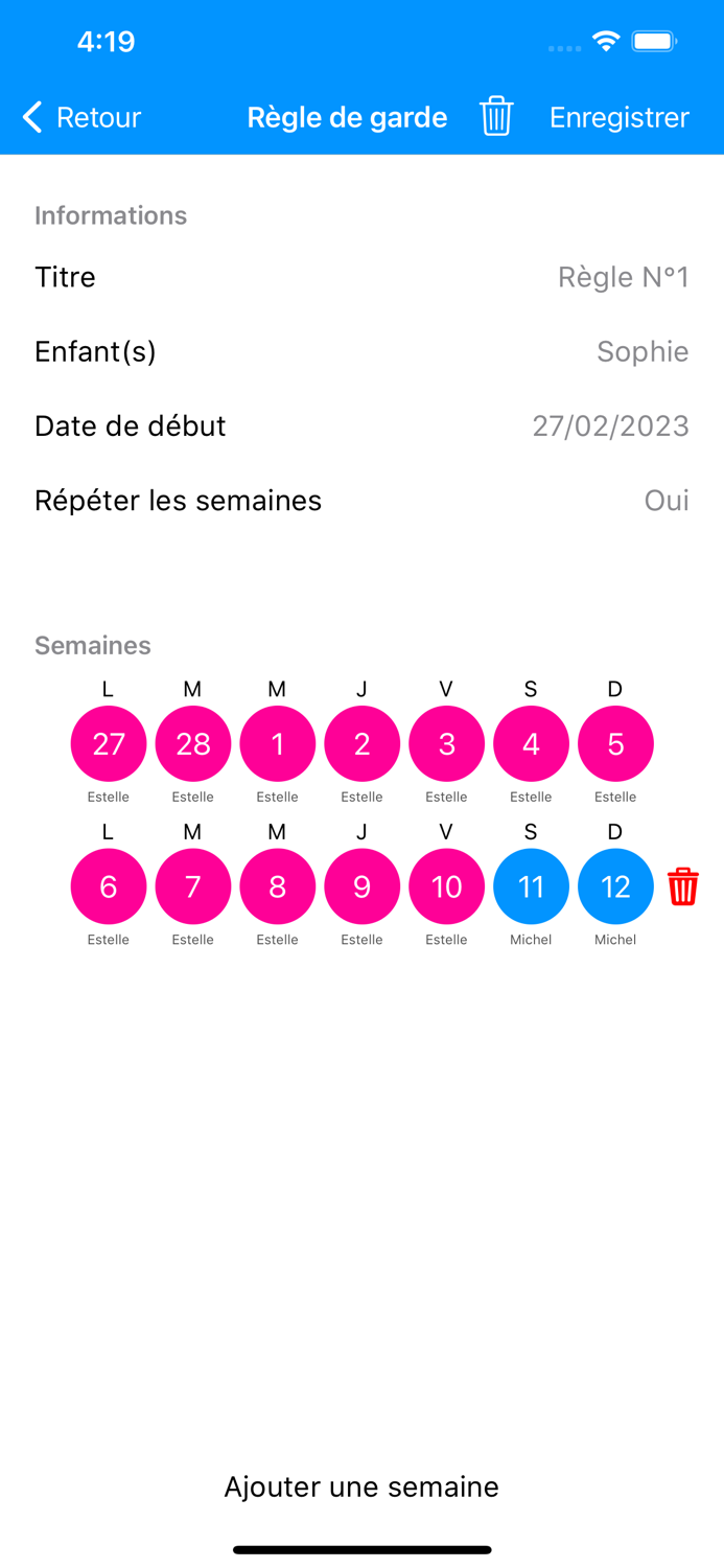 KidCal pour parents séparés