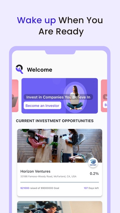 Startup Equity CrowdFunding Screenshot