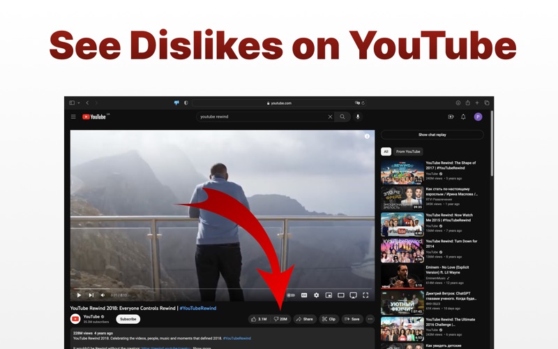 return dislikes for youtube iphone screenshot 1