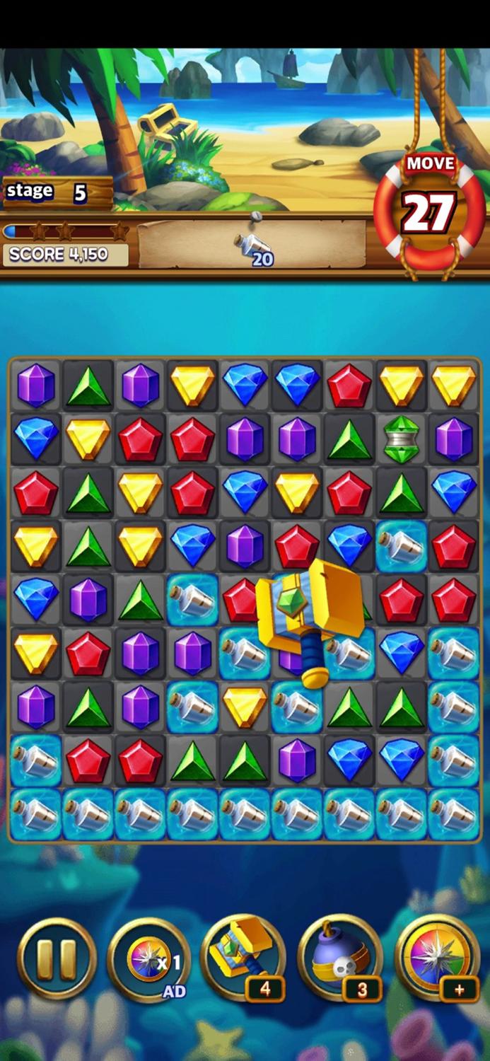 Jewels Pirate - Match 3 Puzzle