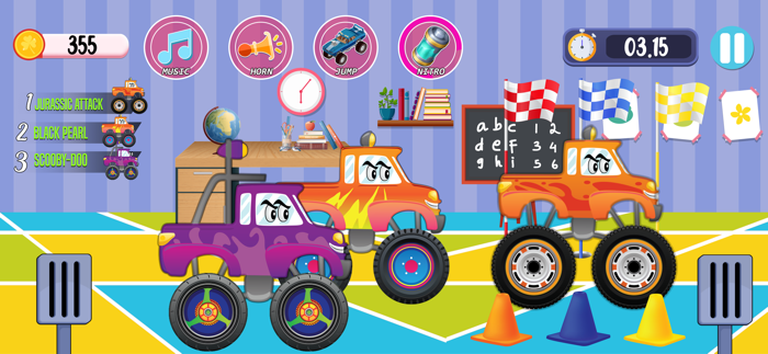 Monster Trucks Stunt Race Game