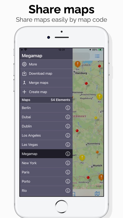 Megamap - Create pins & maps Screenshot