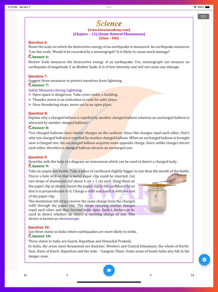 Class 8 Science Solutions