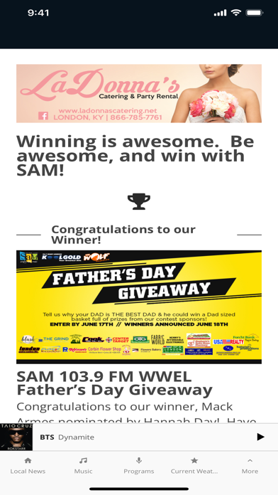 SAM 103.9 WWEL FM Screenshot
