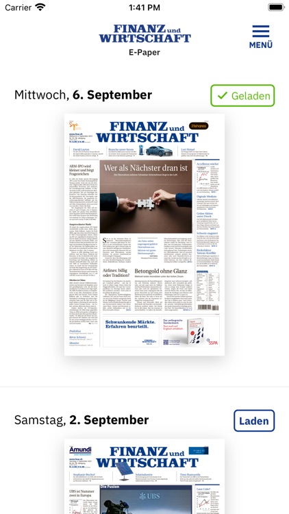 Finanz und Wirtschaft E-Paper