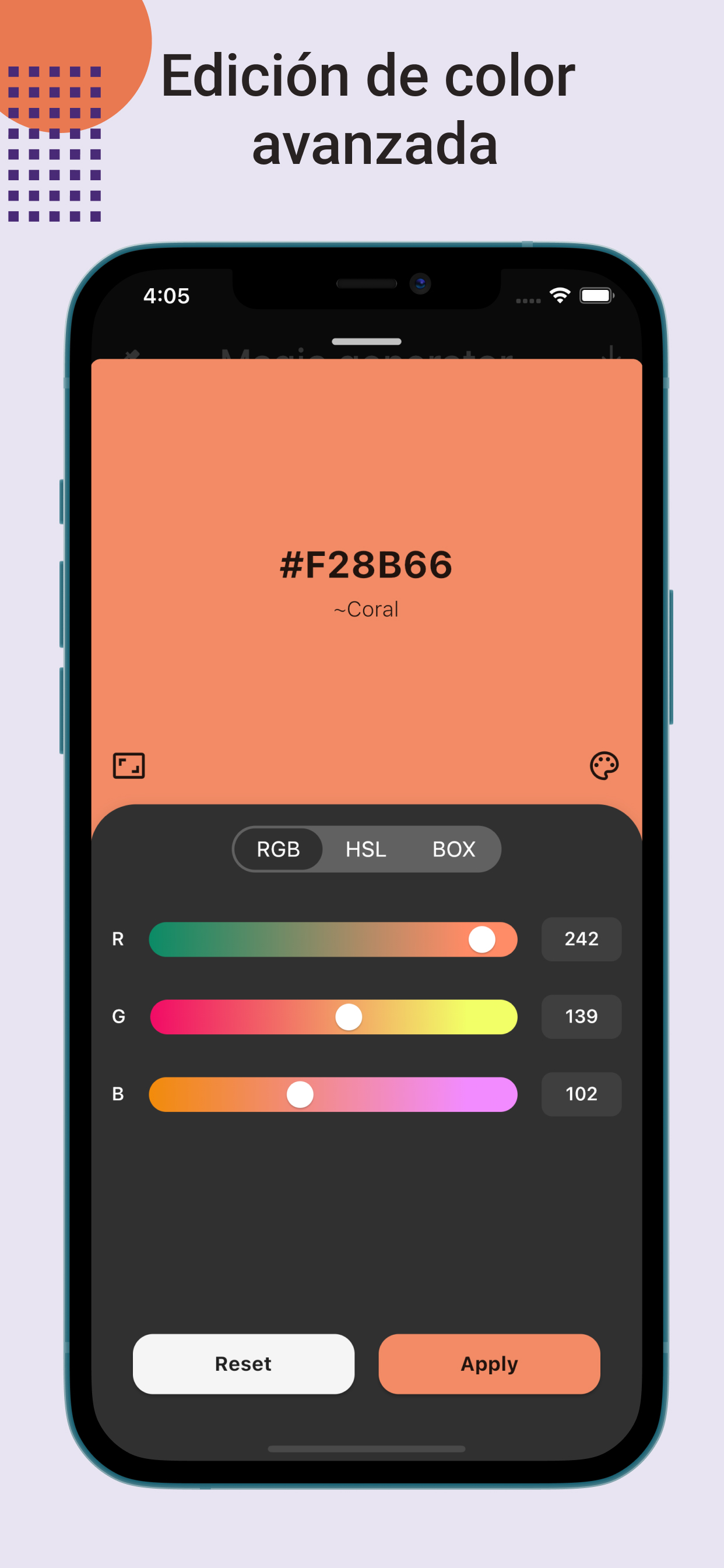 Paleta de Colores: Selector