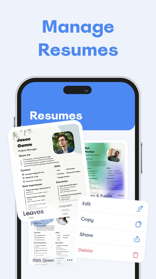 #7. The resume creator - арр (iOS) 由: Nika Medvedeva